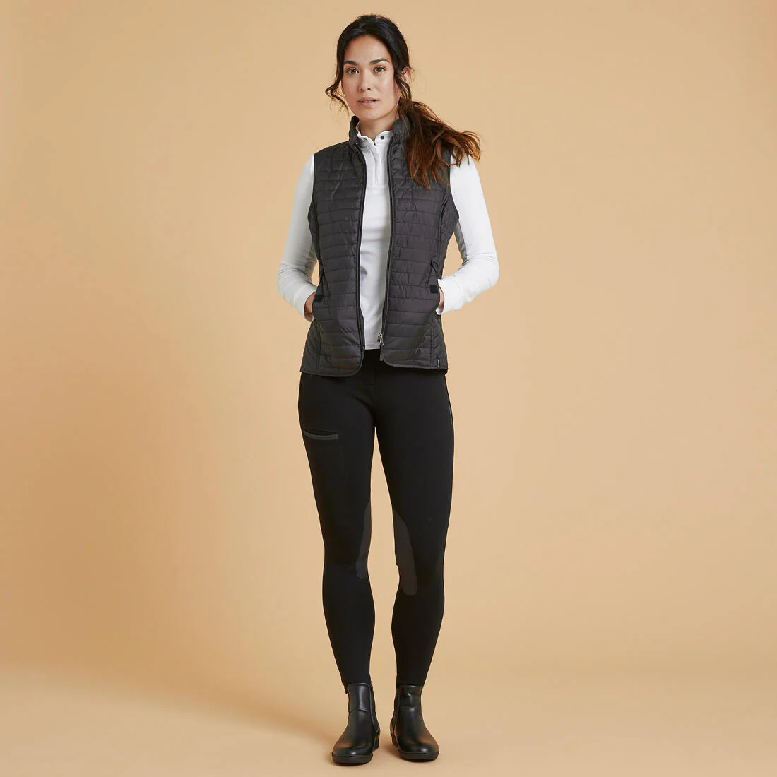 Chaleco de Equitación para Mujer 100 - Negro - Image 2