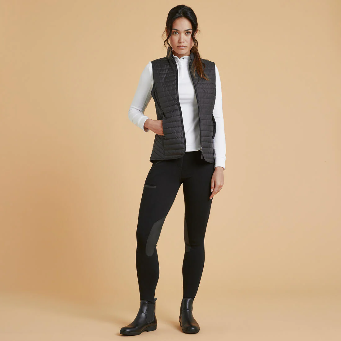 Chaleco de Equitación para Mujer 100 - Negro - Image 3
