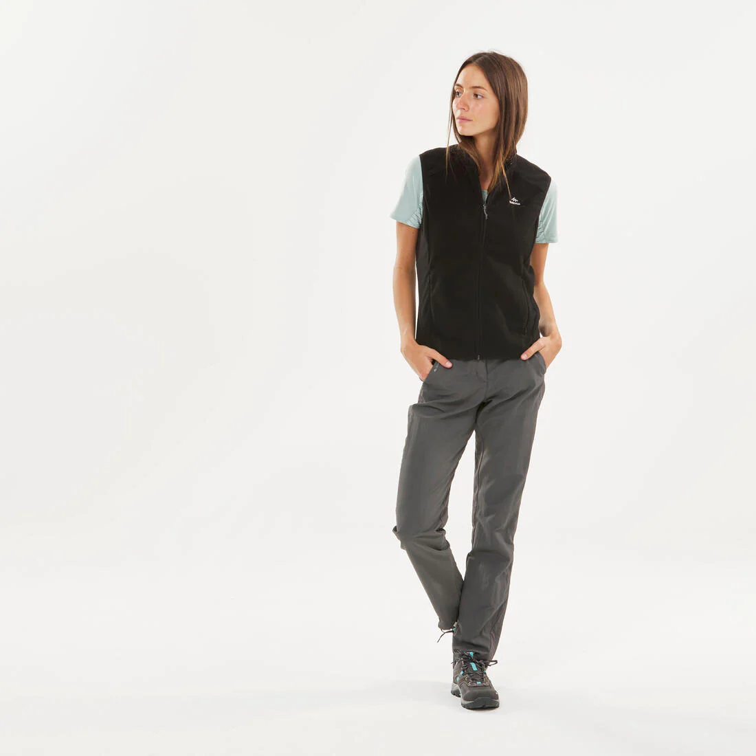 Chaleco polar de senderismo negro para mujer MH120 - Image 2