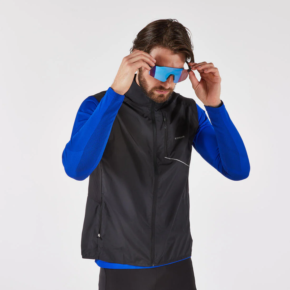 Chaleco rompevientos de running Hombre - KIPRUN Run 500 Negro - Image 4