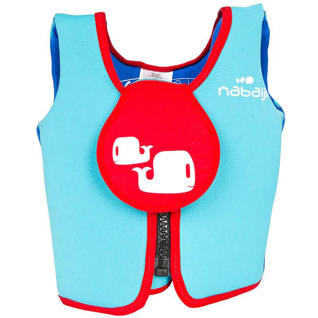 Chaleco salvavidas de natación de espuma azul con rojo