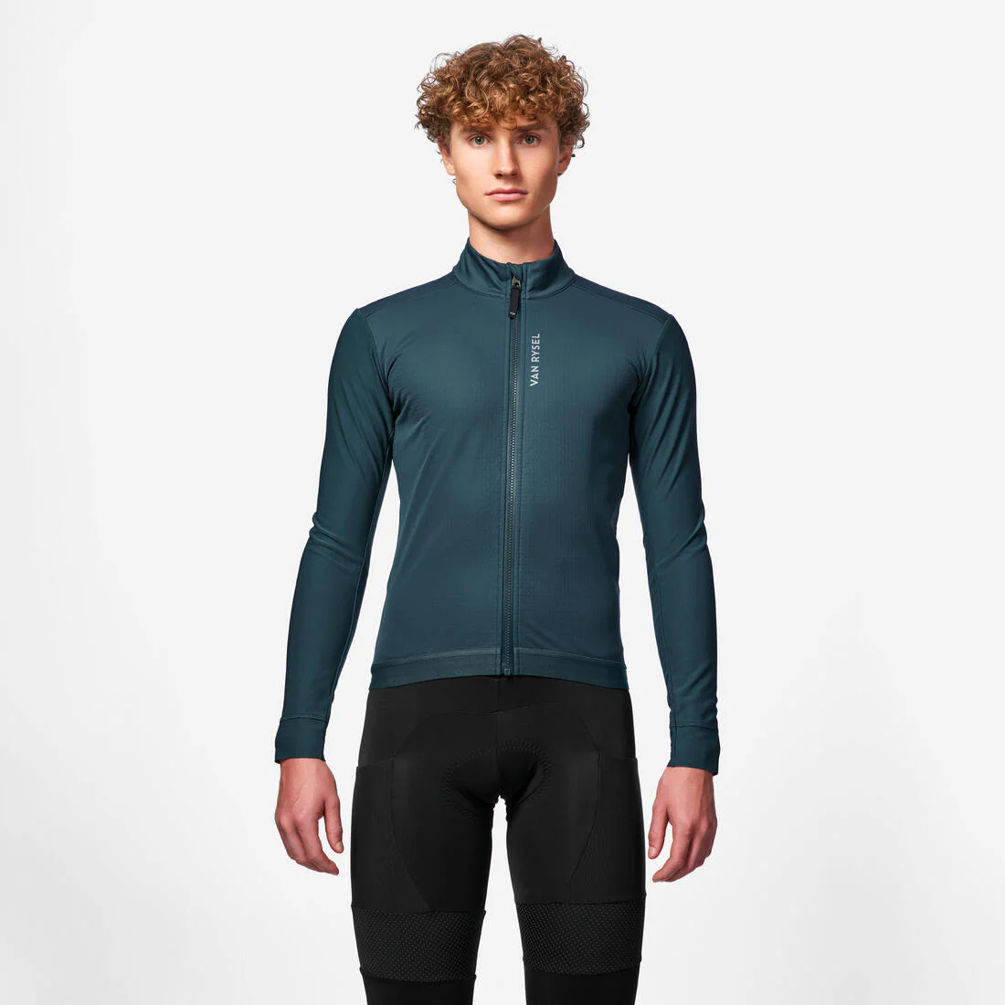 Chamarra de ciclismo de carretera verde esmeralda para hombre Racer 2