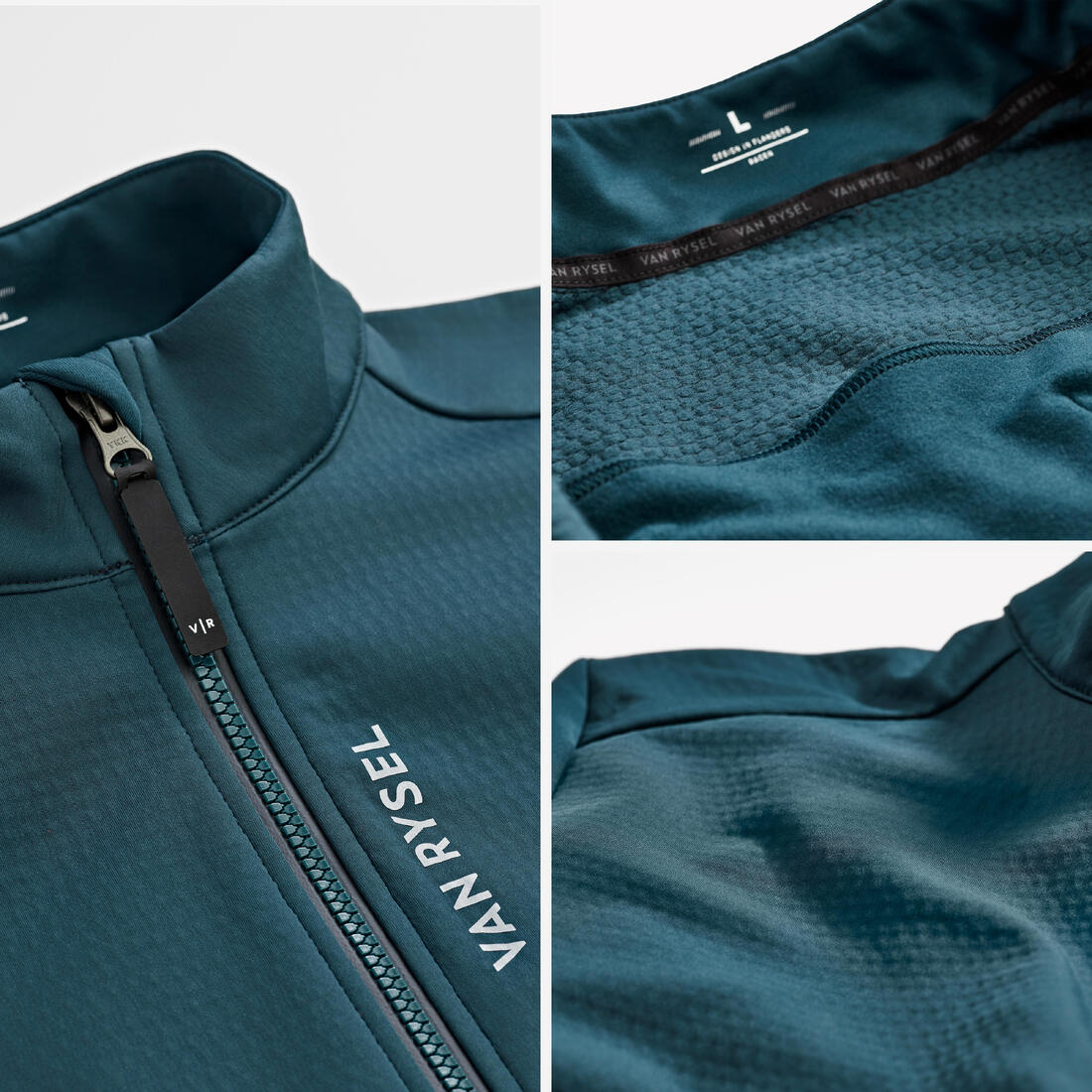 Chamarra de ciclismo de carretera verde esmeralda para hombre Racer 2 - Image 10