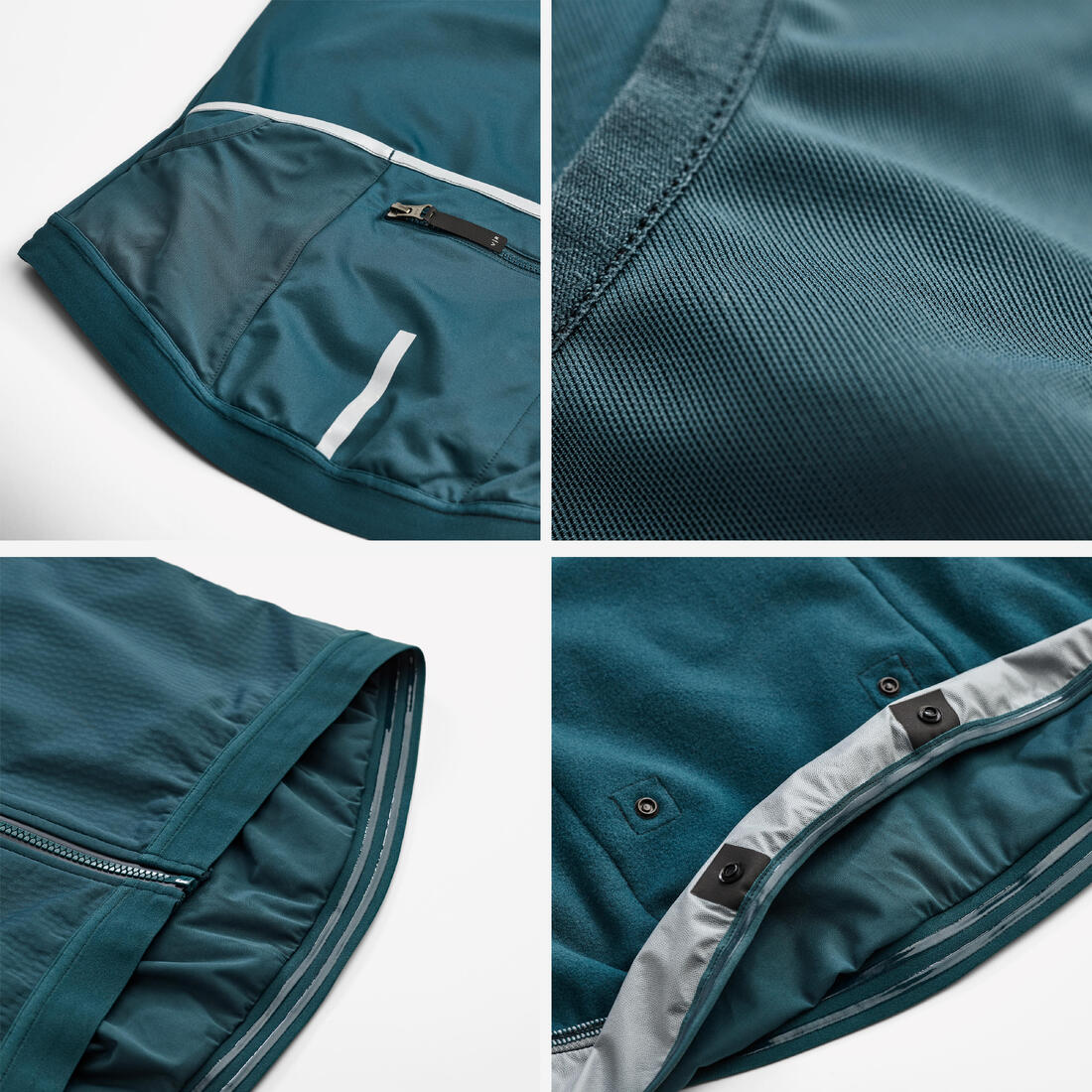Chamarra de ciclismo de carretera verde esmeralda para hombre Racer 2 - Image 11