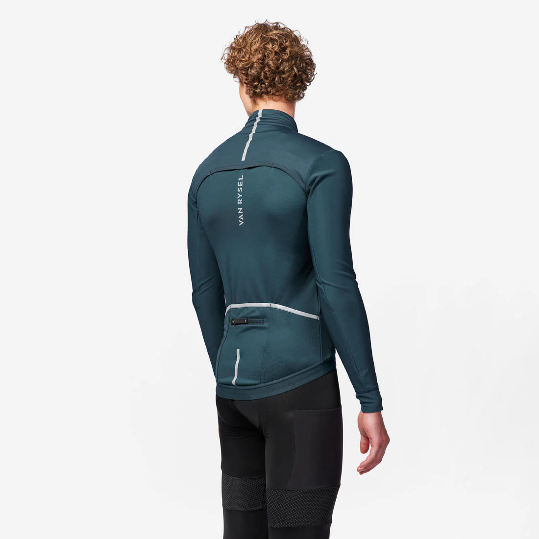 Chamarra de ciclismo de carretera verde esmeralda para hombre Racer 2 - Image 2