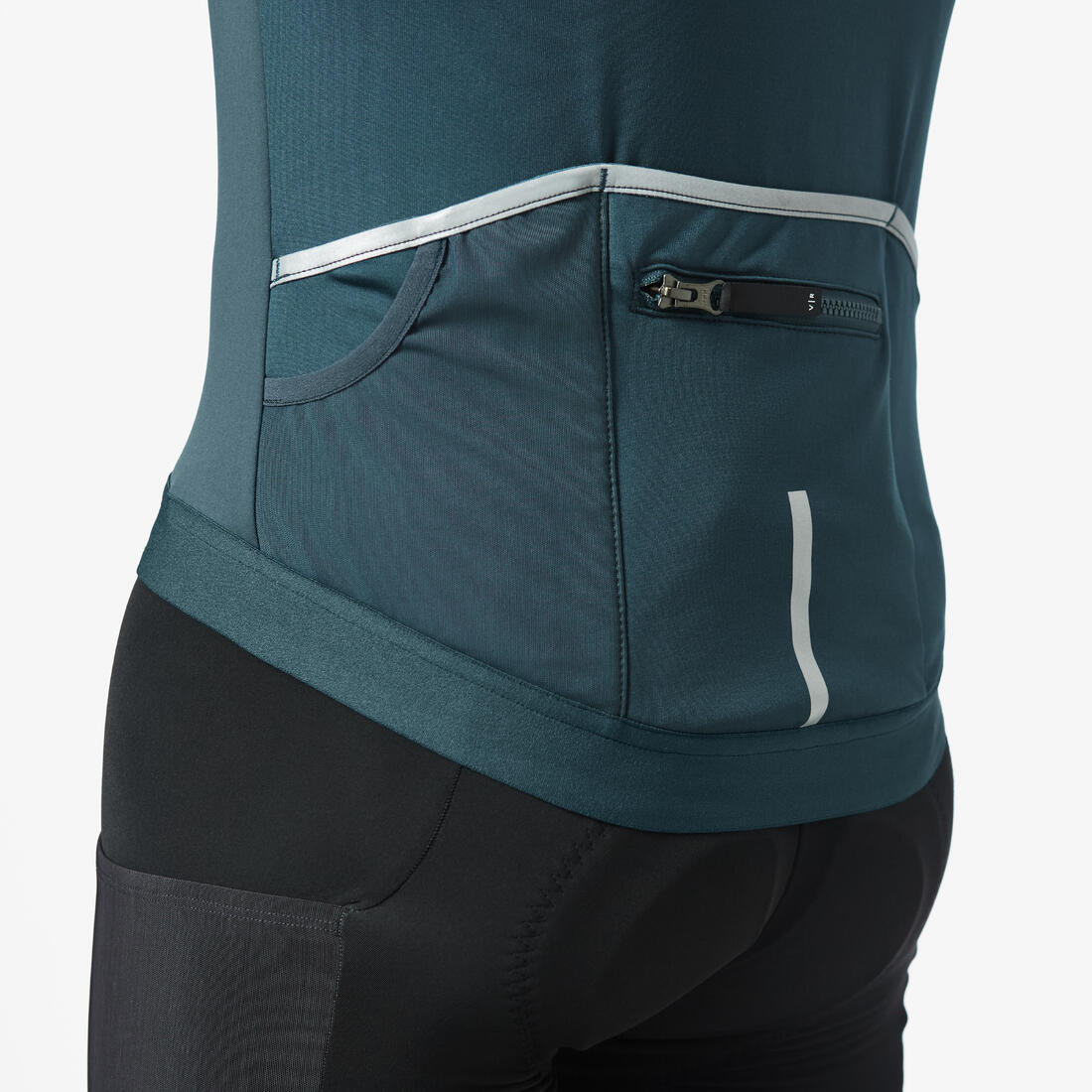 Chamarra de ciclismo de carretera verde esmeralda para hombre Racer 2 - Image 4