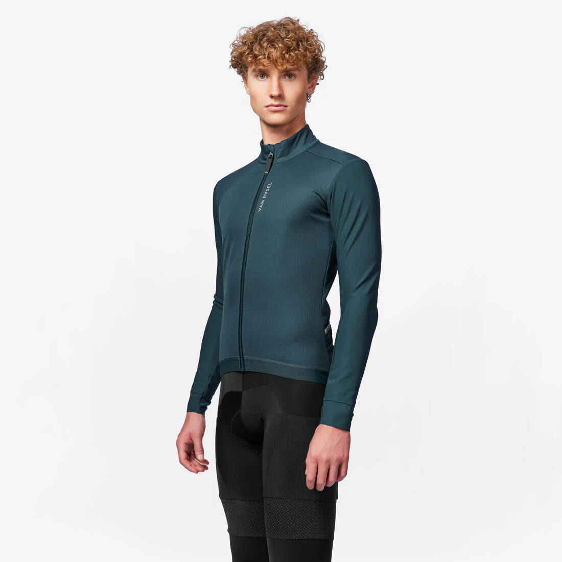 Chamarra de ciclismo de carretera verde esmeralda para hombre Racer 2 - Image 9