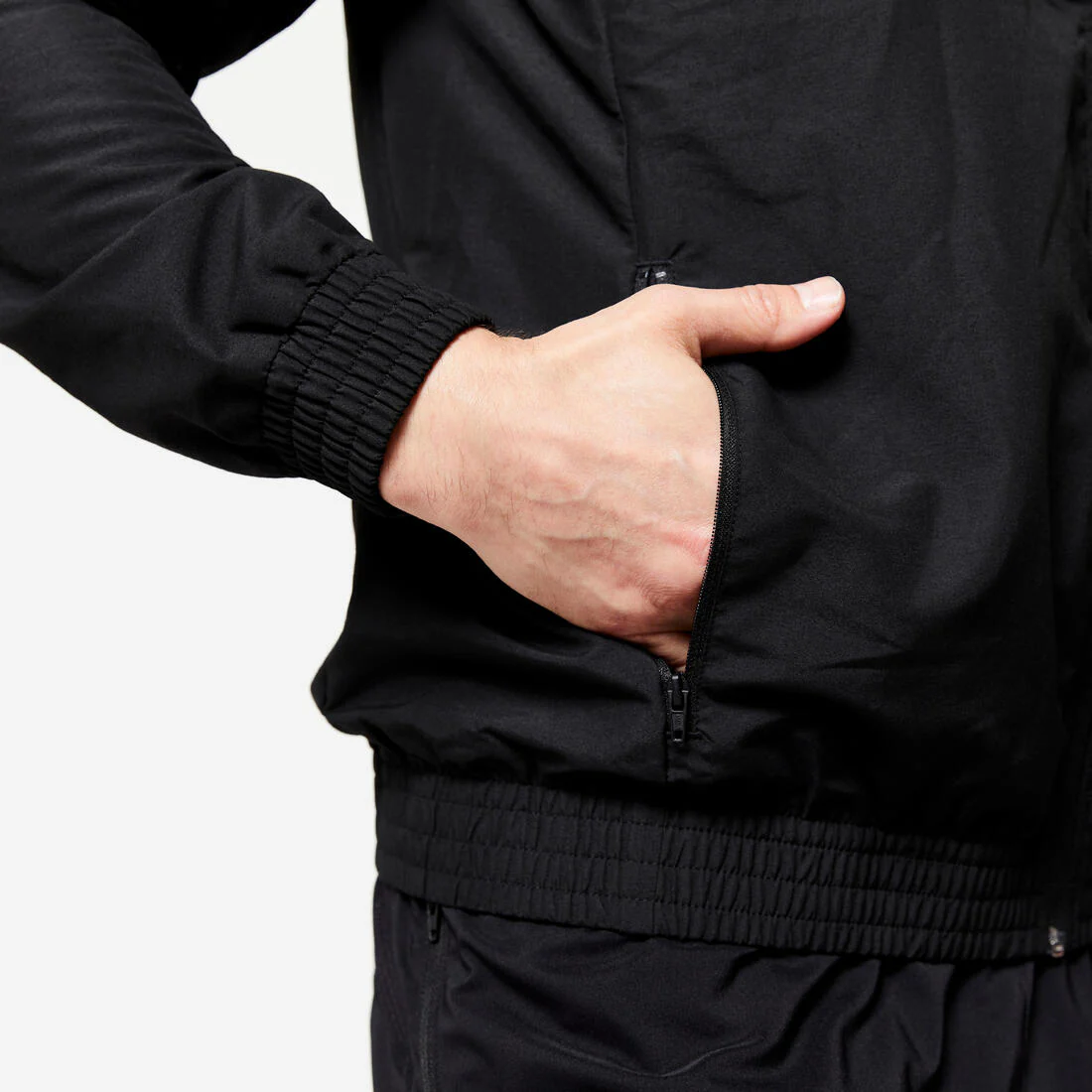 Chamarra de fitness transpirable estándar negra para hombre - Image 7