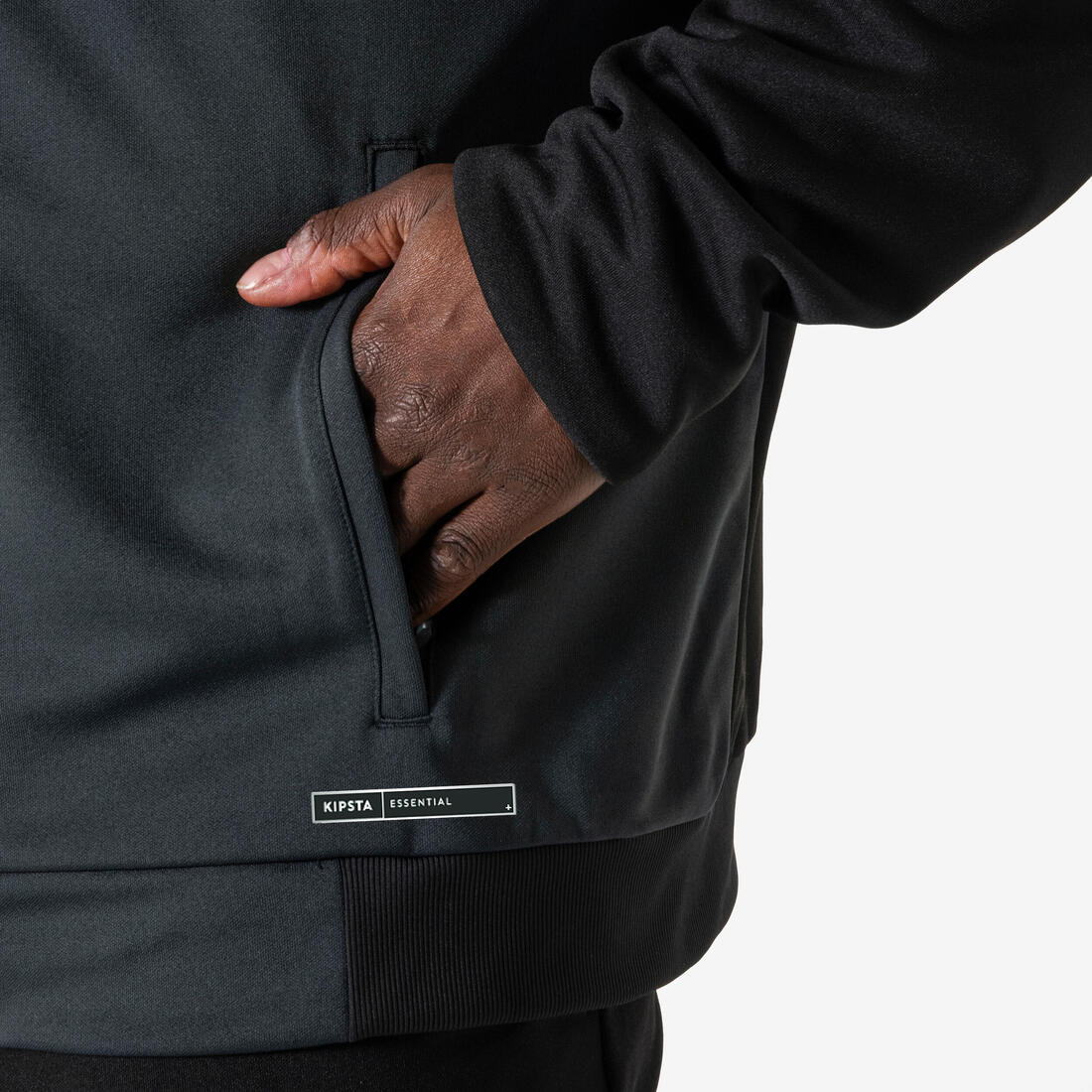 Chamarra de futbol para entrenamiento negro con gris Essential - Image 4