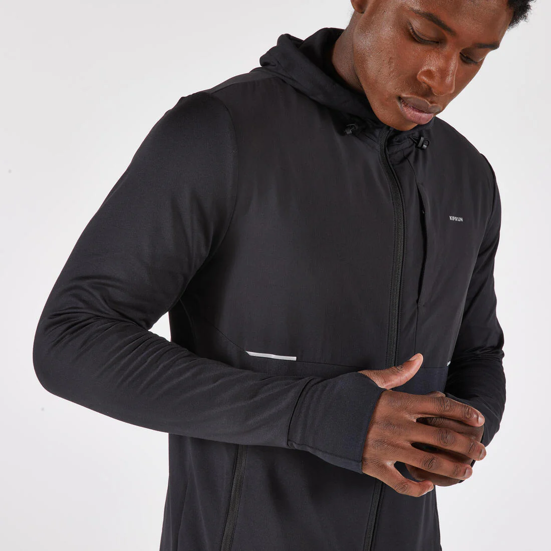 Chamarra de running cálida negra para hombre Kiprun Run 100 Warm - Image 6
