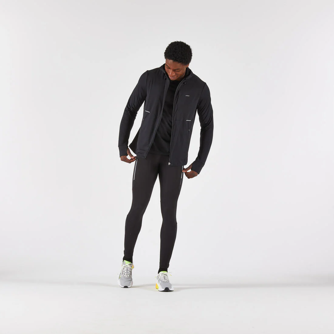 Chamarra de running cálida negra para hombre Kiprun Run 100 Warm - Image 9