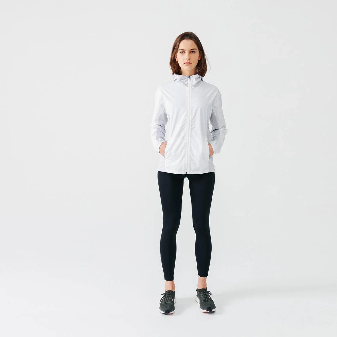 Chamarra de Running con capucha para Mujer - Perlante - Rain - Blanco - Image 3