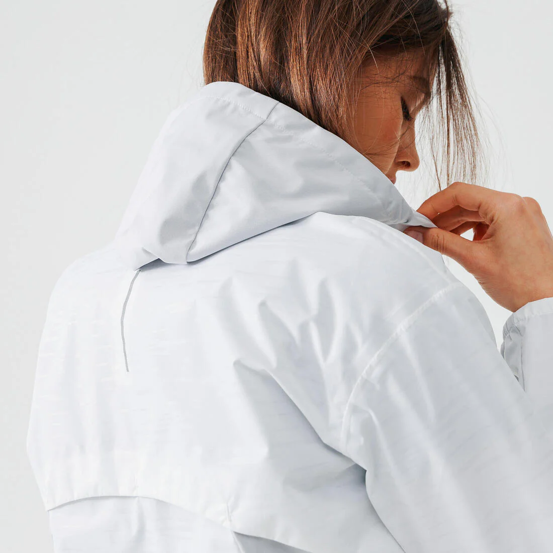 Chamarra de Running con capucha para Mujer - Perlante - Rain - Blanco - Image 5