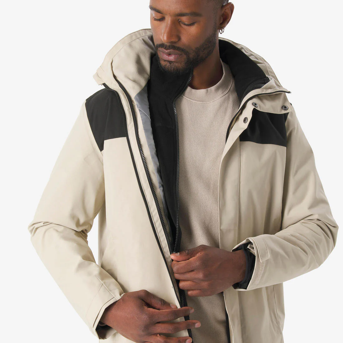 Chamarra de senderismo 3 en 1 impermeable hasta 0 °C para hombre NH100 - Image 12