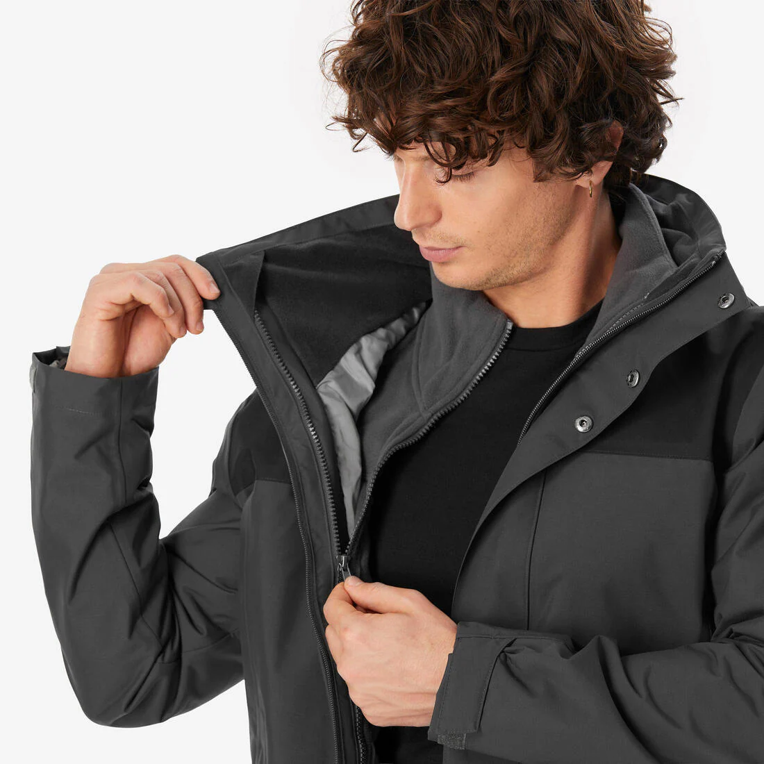 Chamarra de senderismo 3 en 1 impermeable hasta 0 °C para hombre NH100 - Image 13
