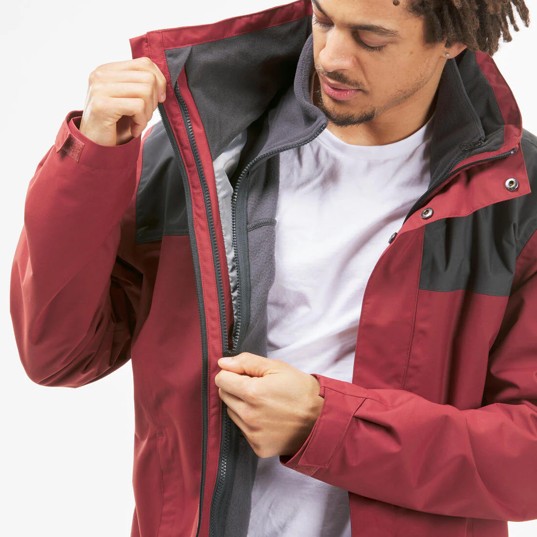 Chamarra de senderismo 3 en 1 impermeable hasta 0 °C para hombre NH100 - Image 21