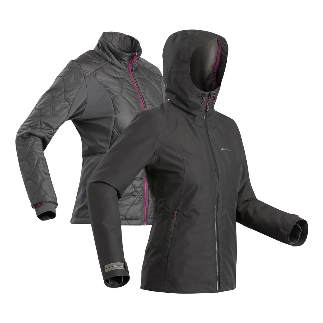 Chamarra de senderismo 3 en 1 impermeable hasta -10 °C para mujer SH500 - Image 3