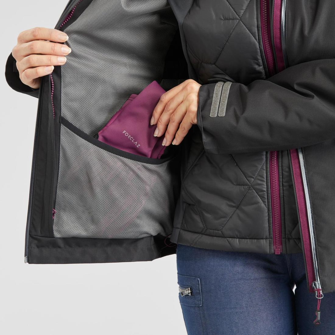 Chamarra de senderismo 3 en 1 impermeable hasta -10 °C para mujer SH500 - Image 30