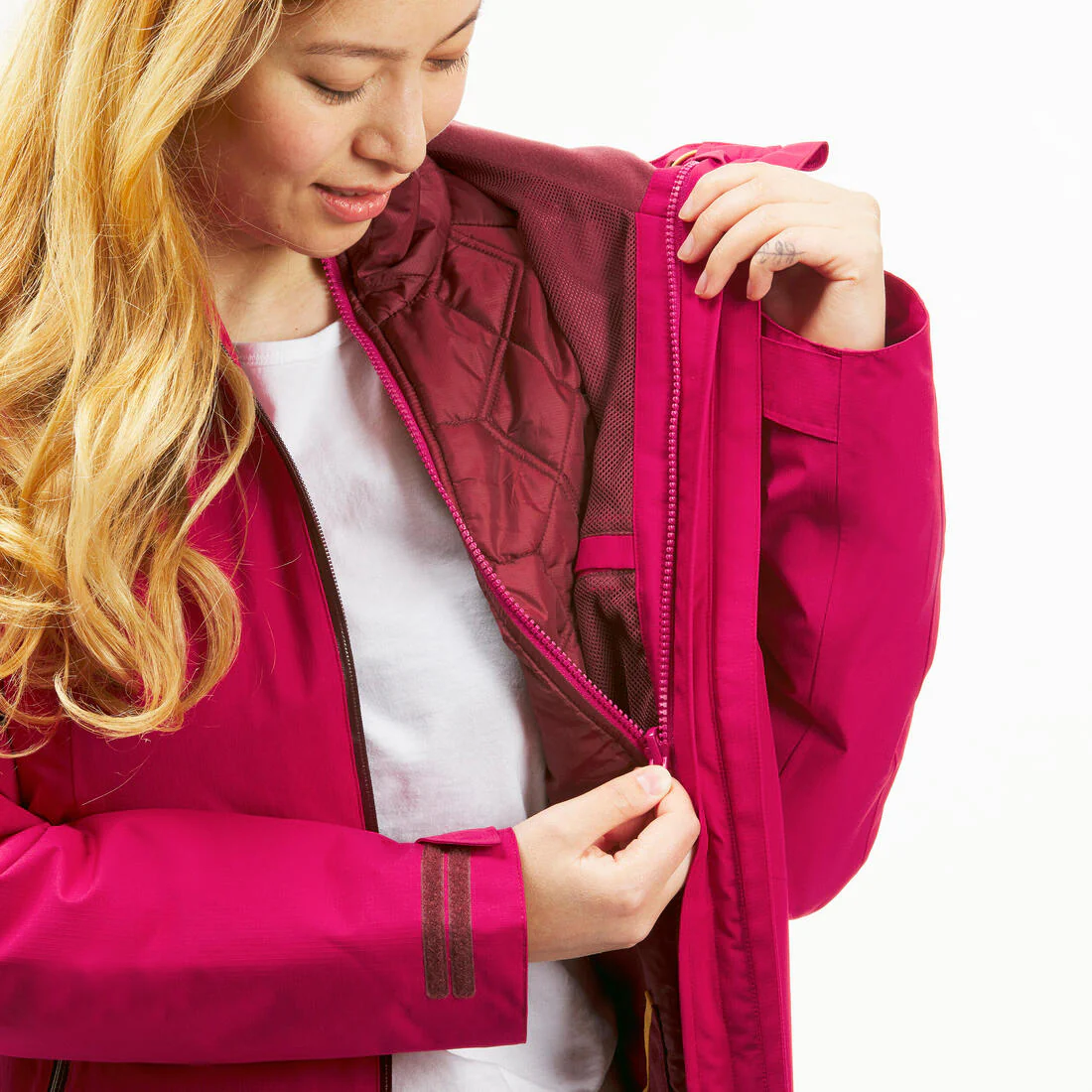 Chamarra de senderismo 3 en 1 impermeable hasta -10 °C para mujer SH500 - Image 9