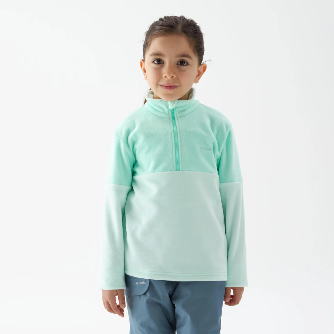 Chamarra de senderismo de forro polar azul turquesa para niños MH120 - Image 2