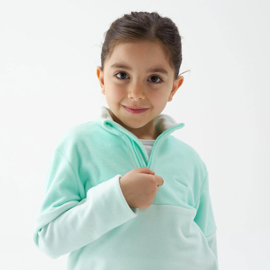 Chamarra de senderismo de forro polar azul turquesa para niños MH120 - Image 7