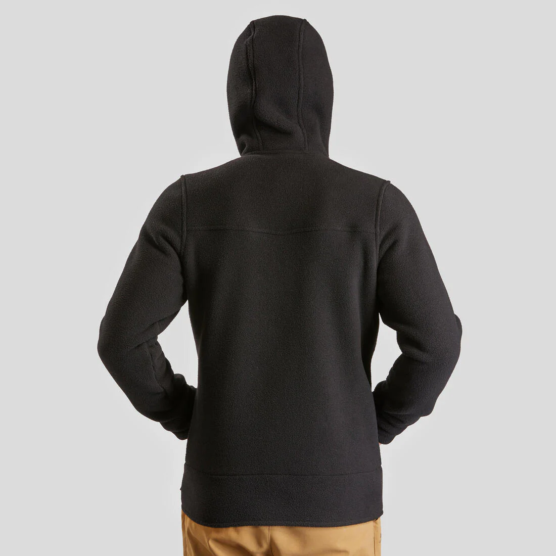 Chamarra de senderismo de forro polar cálida negra para hombre NH500 - Image 3