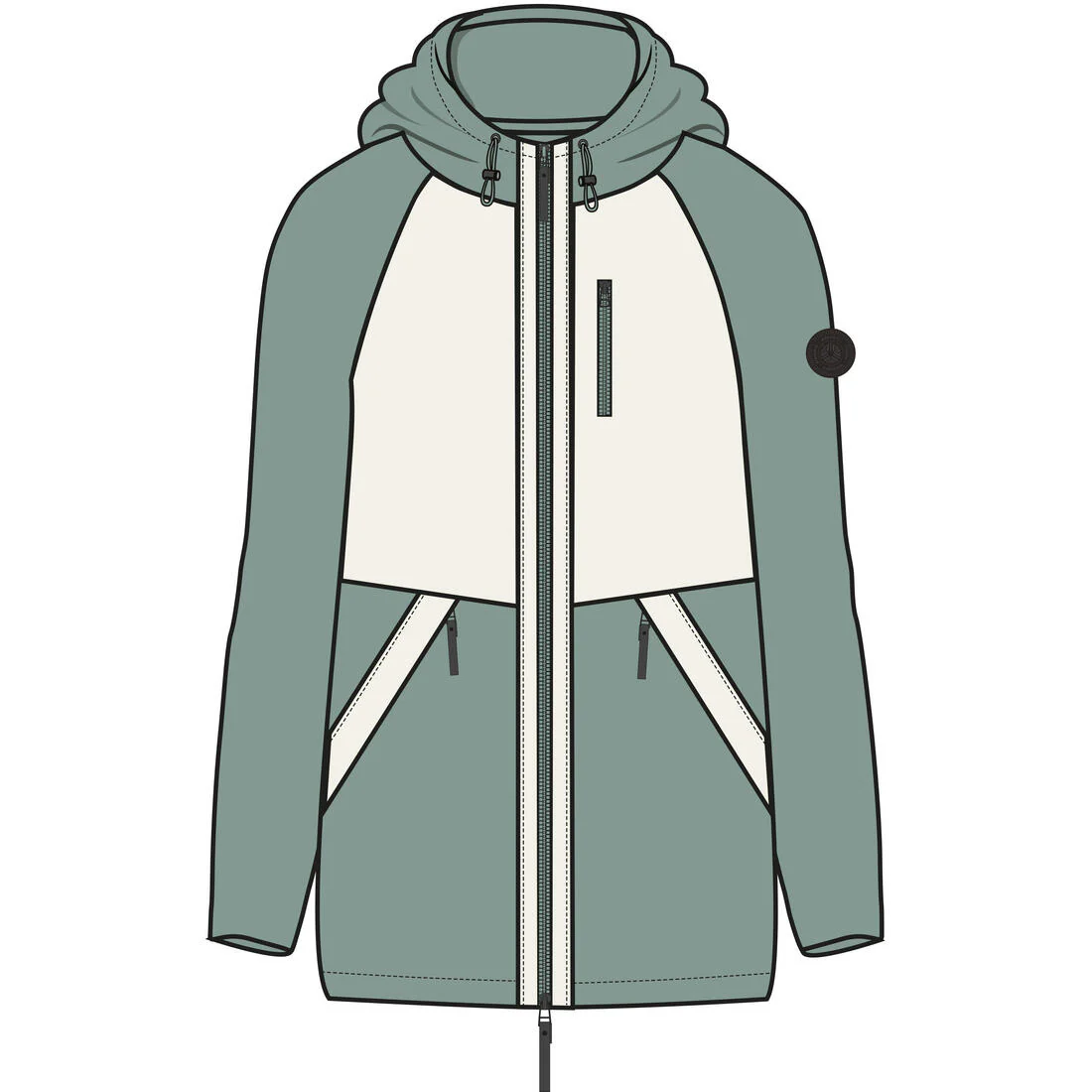 Chamarra de senderismo de forro polar de senderismo verde para mujer SH900 - Image 9