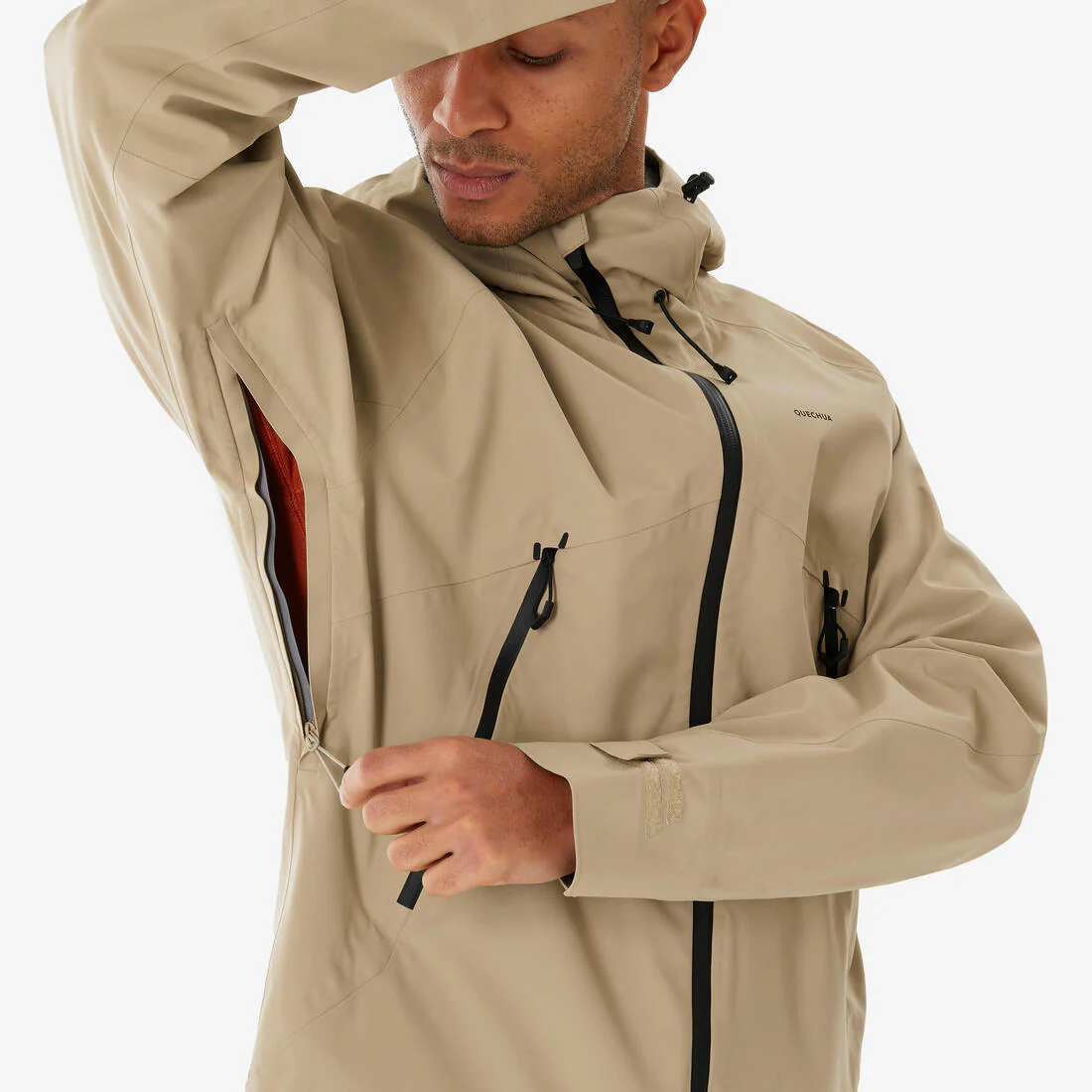Chamarra de senderismo en montaña impermeable beige para hombre MH500 - Image 4