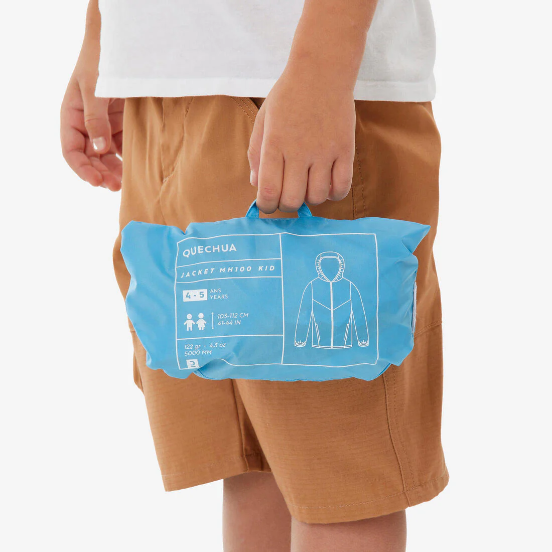 Chamarra de senderismo impermeable azul para niños de 2 a 6 años MH100 Zip - Image 7