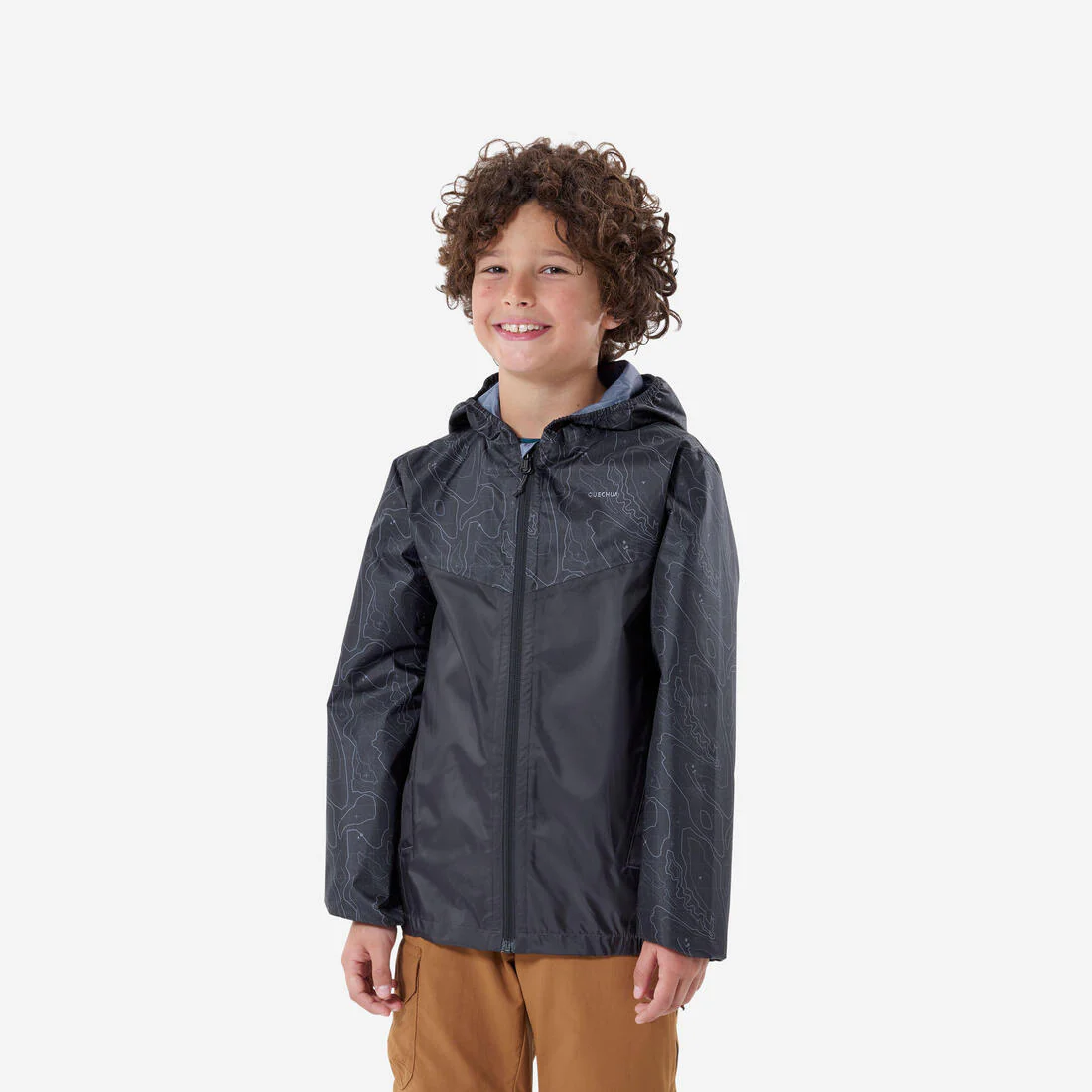Chamarra de senderismo impermeable con cierre para niños de 7 a 15 años MH100
