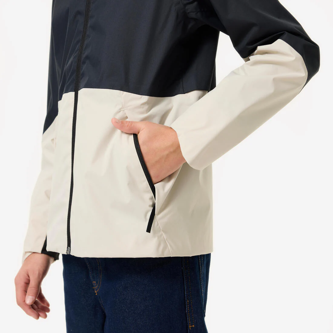 Chamarra de senderismo impermeable gris ocre para niños de 7 a 15 años MH500 - Image 12