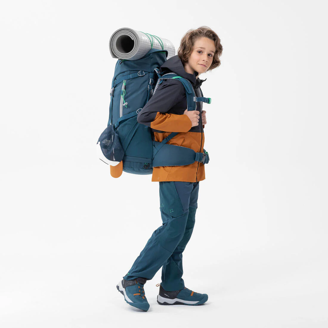 Chamarra de senderismo impermeable gris ocre para niños de 7 a 15 años MH500 - Image 15