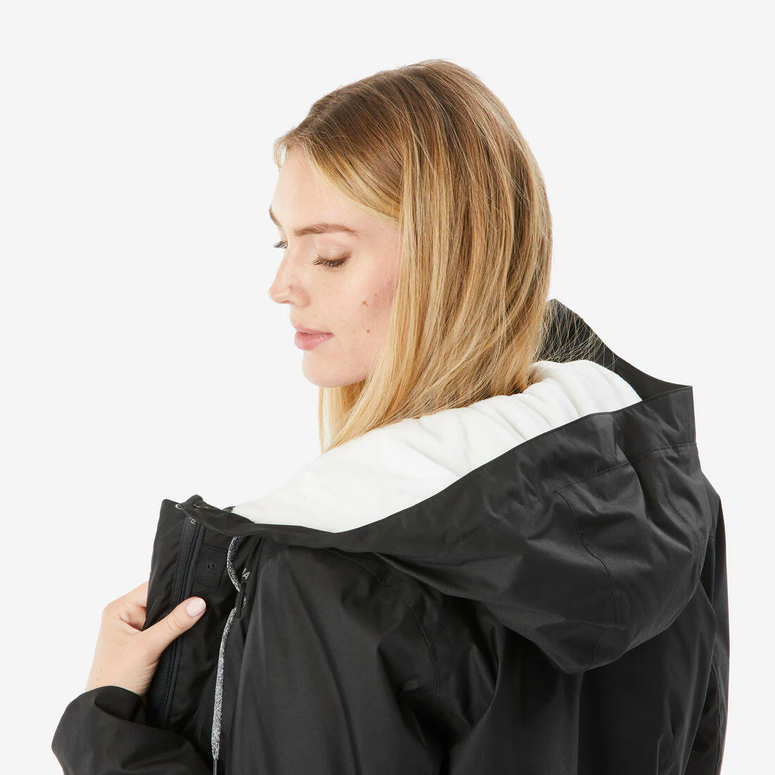 Chamarra de senderismo impermeable hasta -10 °C negra para mujer NH500 - Image 10