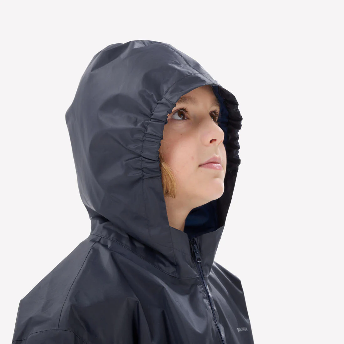 Chamarra de senderismo impermeable negra para niños de 7 a 15 años MH100 - Image 6