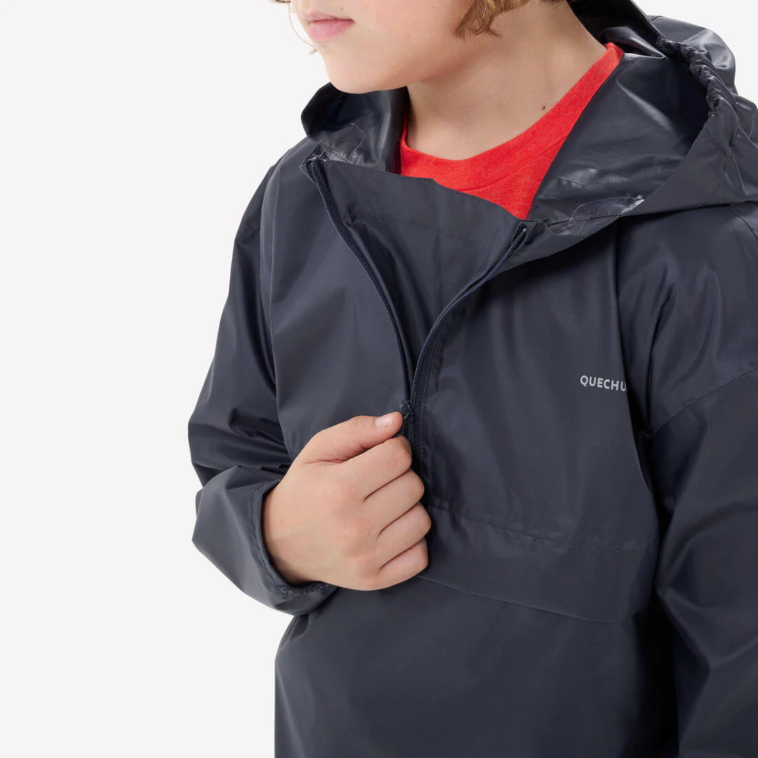 Chamarra de senderismo impermeable negra para niños de 7 a 15 años MH100 - Image 7