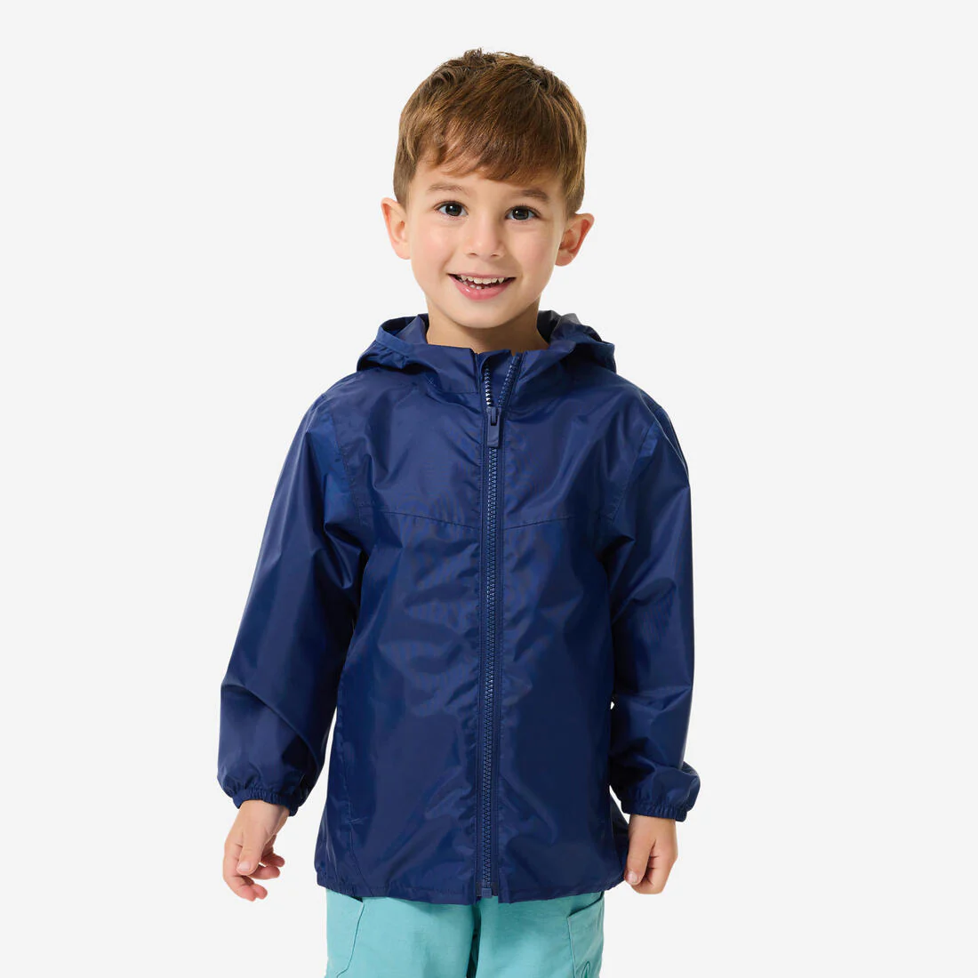 Chamarra de senderismo impermeable azul marino para niños de 2 a 6 años MH100