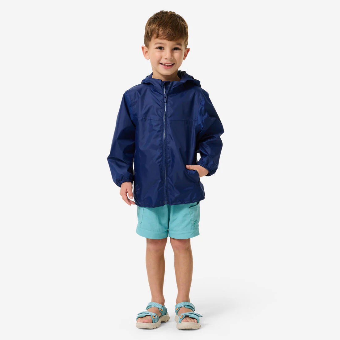 Chamarra de senderismo impermeable azul marino para niños de 2 a 6 años MH100 - Image 3