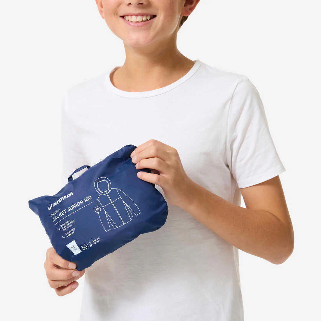 Chamarra de senderismo impermeable azul para niños de 7 a 15 años MH500 - Image 13