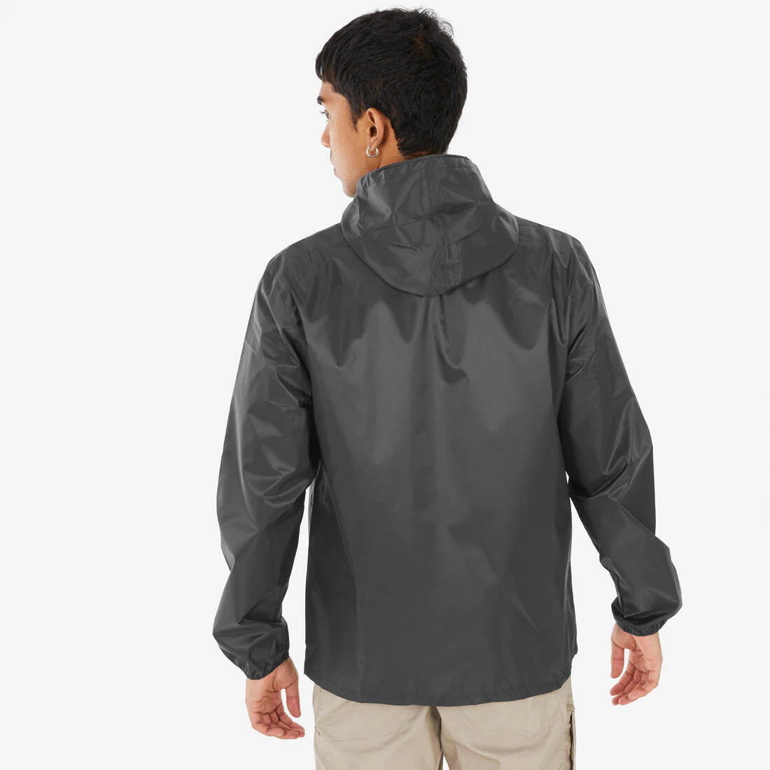 Chamarra de senderismo impermeable rompevientos negra para hombre Raincut Full - Image 12