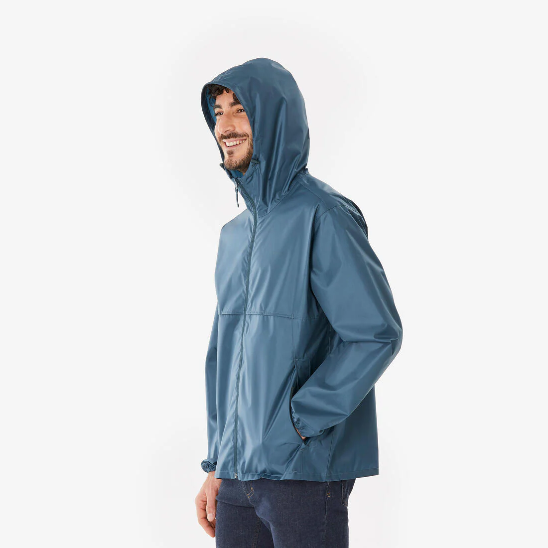 Chamarra de senderismo impermeable rompevientos negra para hombre Raincut Full - Image 14