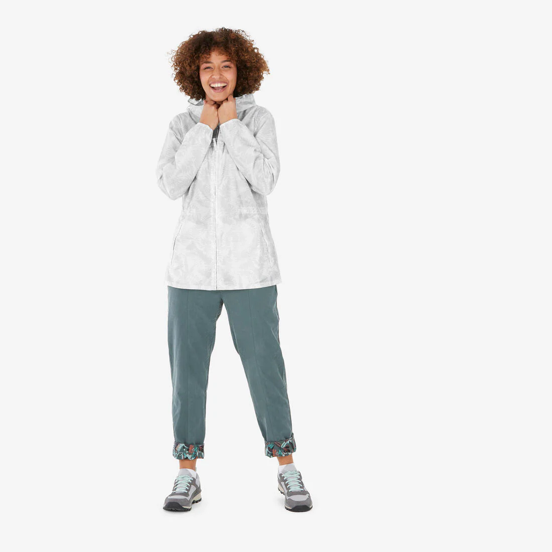 Chamarra de senderismo impermeable, rompevientos y perlante para mujer Raincut - Image 3