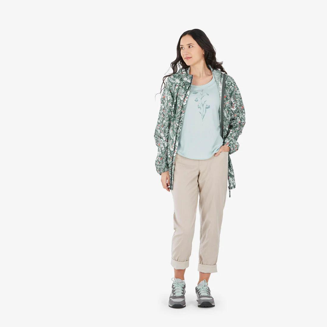Chamarra de senderismo impermeable, rompevientos y perlante para mujer Raincut - Image 4