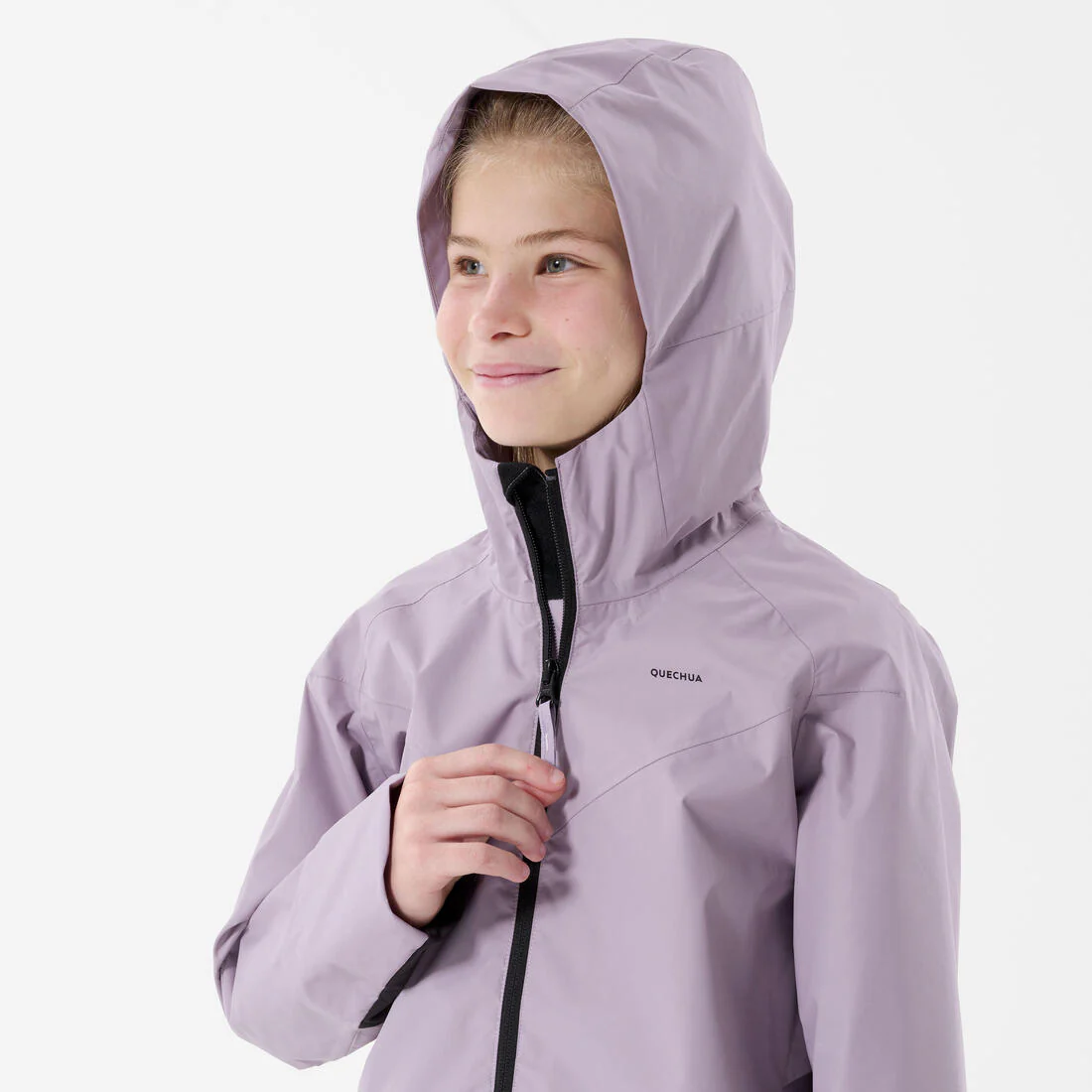 Chamarra de senderismo impermeable violeta para niños de 7 a 15 años MH500 - Image 5