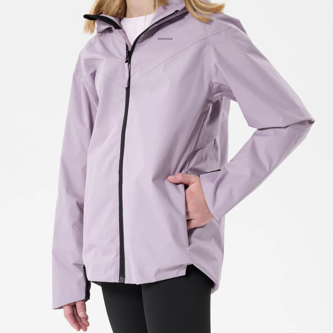 Chamarra de senderismo impermeable violeta para niños de 7 a 15 años MH500 - Image 8
