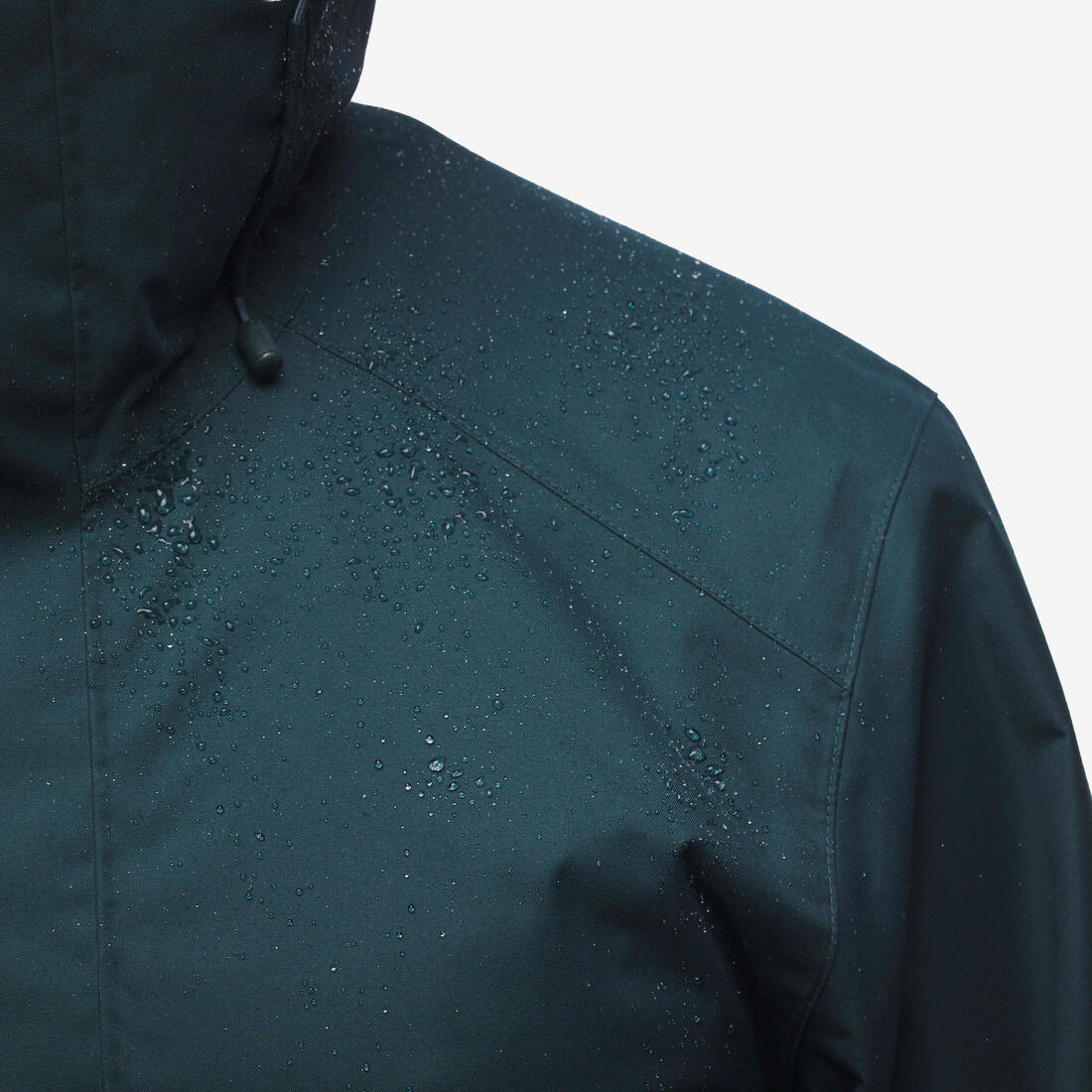 Chamarra de senderismo impermeable y larga verde para hombre NH500 - Image 3