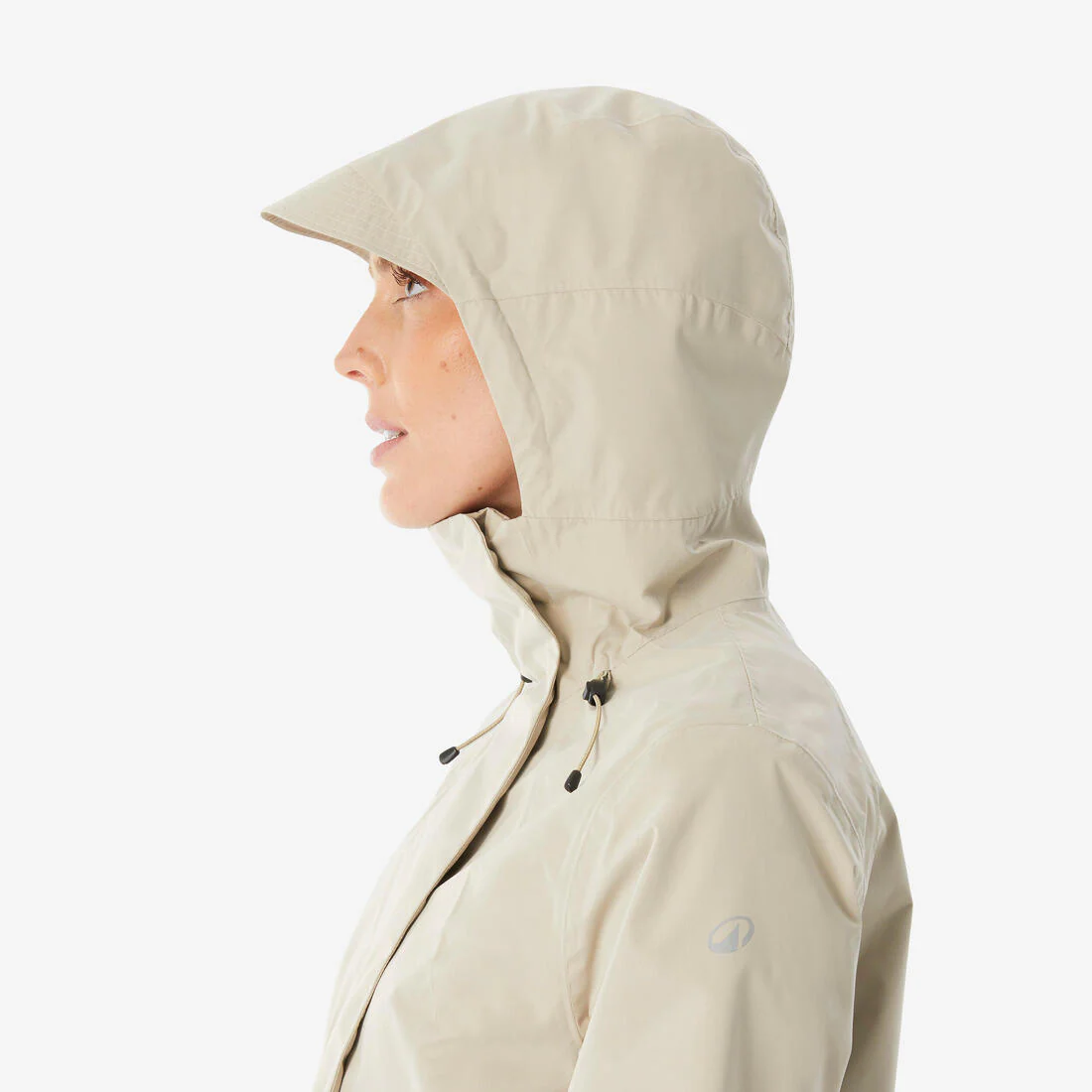Chamarra de senderismo larga e impermeable beige para mujer NH500 - Image 10