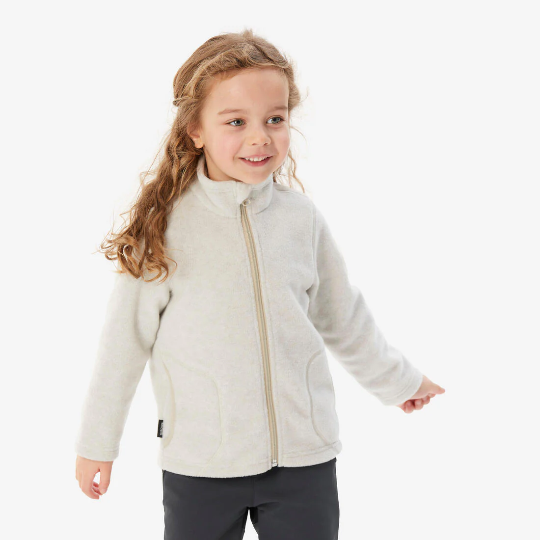 Chamarra de senderismo polar beige para niños de 2 a 6 años MH100