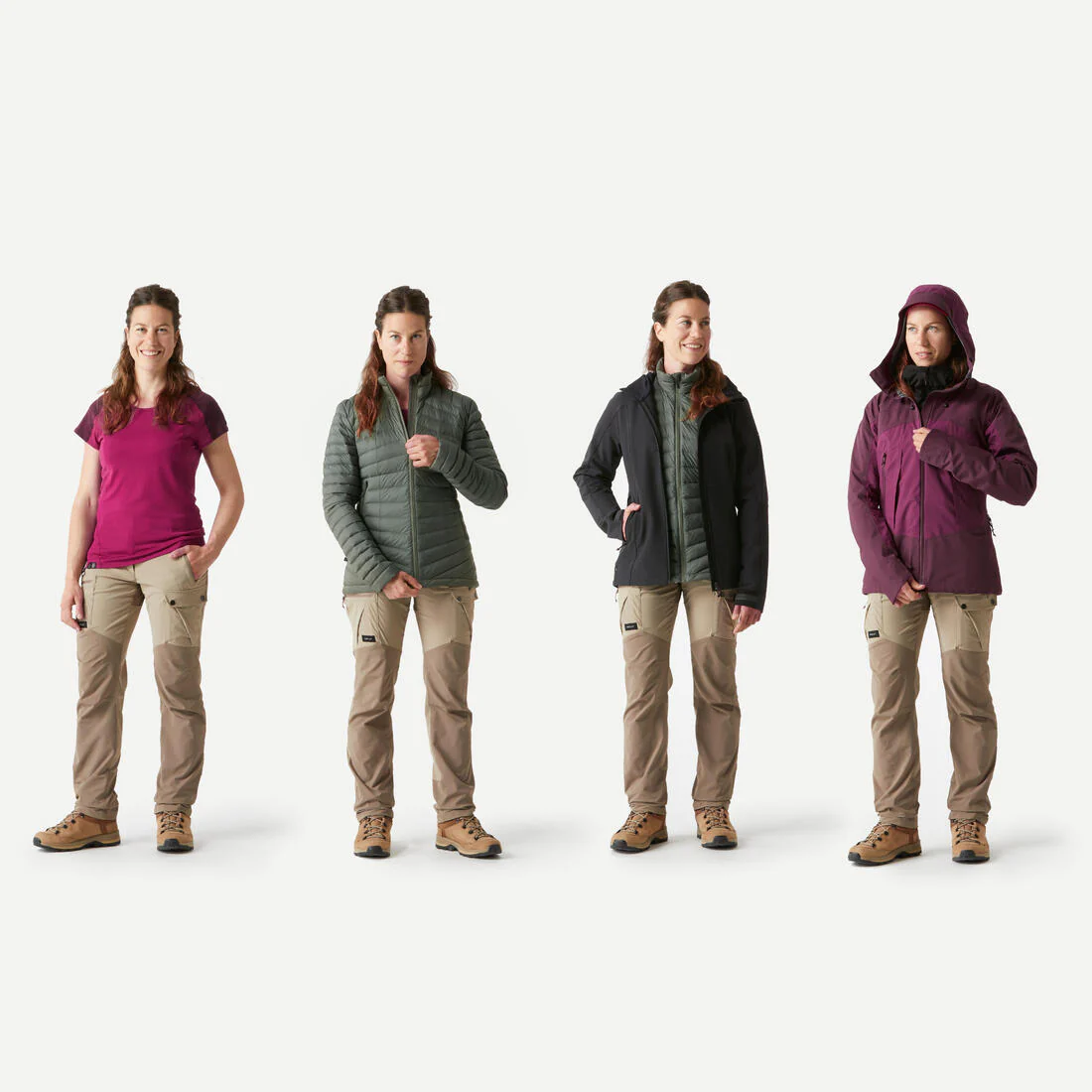 Chamarra de senderismo rompevientos negra para mujer Softshell MT500 - Image 4