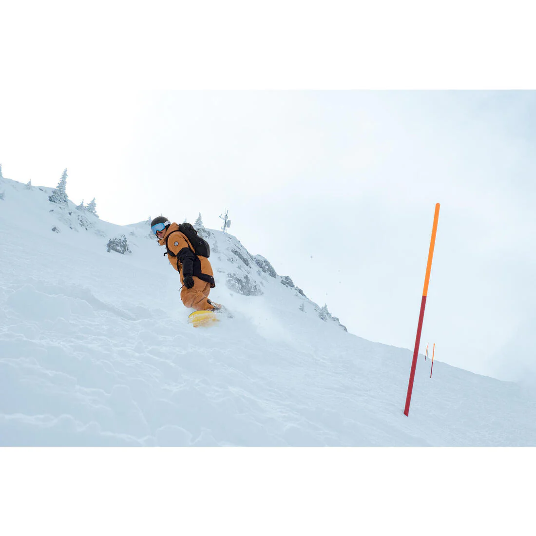Chamarra de snowboard cálida y resistente café con negro para hombre SNB 500 - Image 15