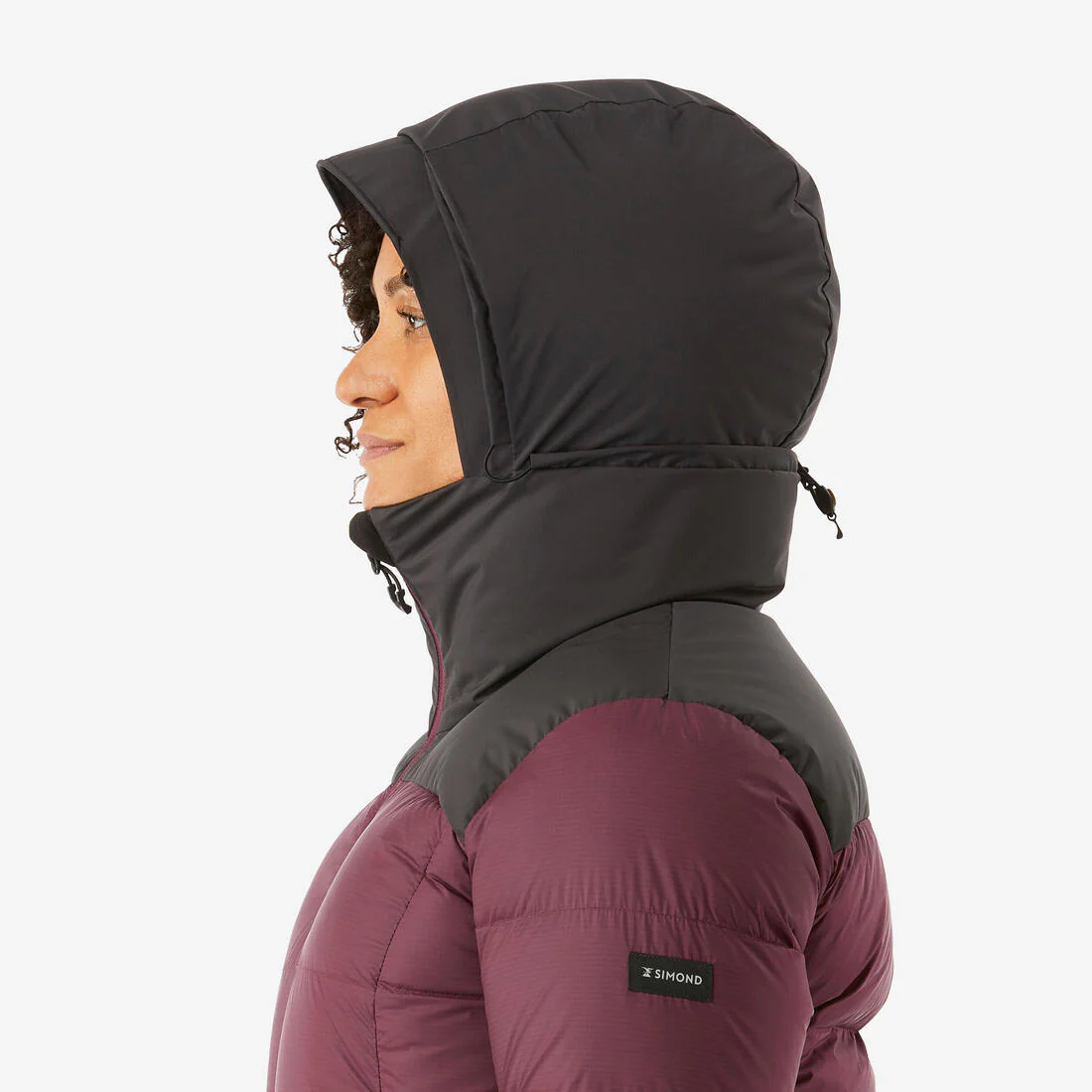 Chamarra de trekking acolchada cálida de plumón con capucha para mujer MT900 - Image 3